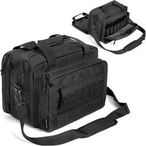 Gun Bag Range Bag Pistol Case Case Magazine Lockable Double Layer, Nylon Fabric